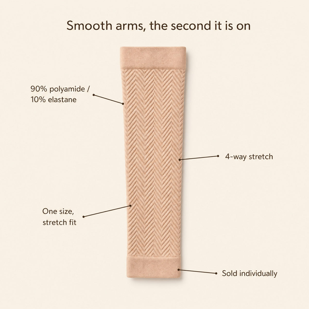 Arm sleeve fabric and fit details